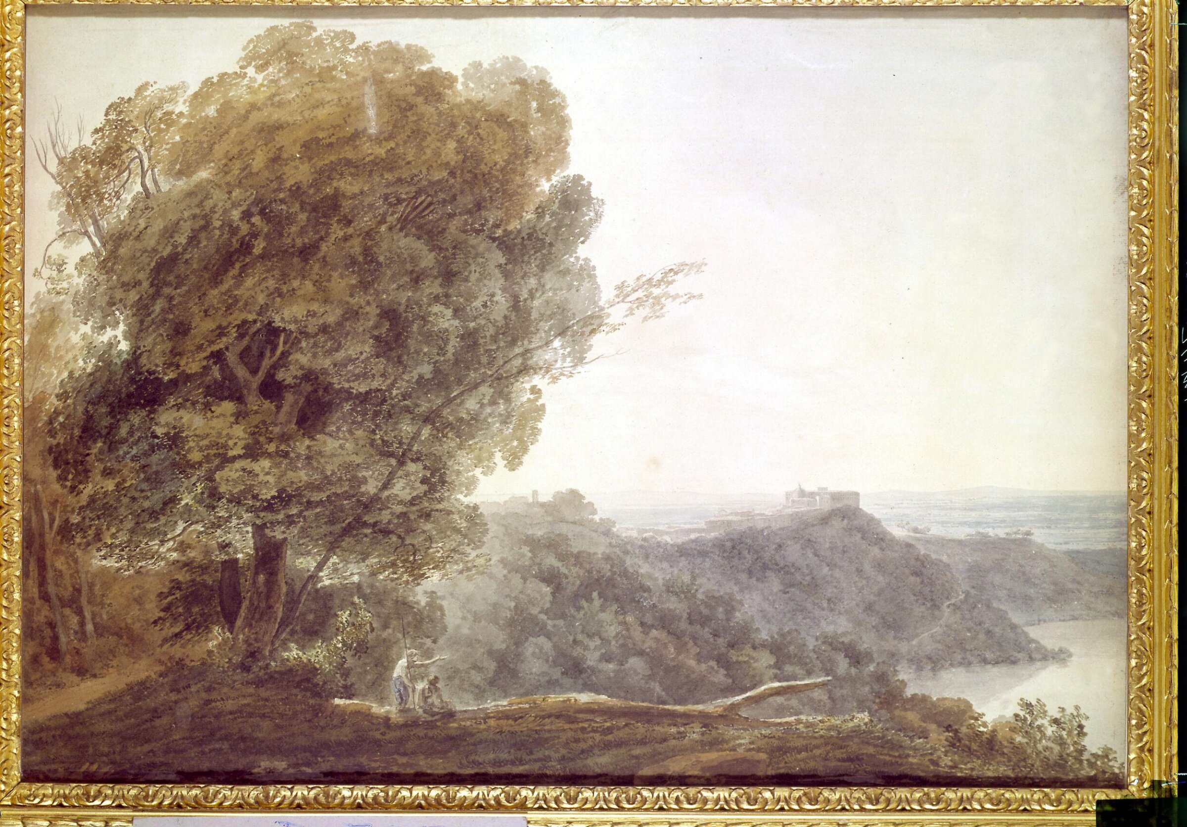 Castel Gandolfo and Lake Albano. View of the Campagna of Rome, John Robert Cozens, 18th century
