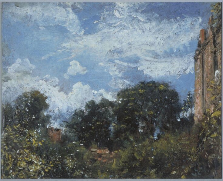 Study of sky and trees, with a red house, at Hampstead top image