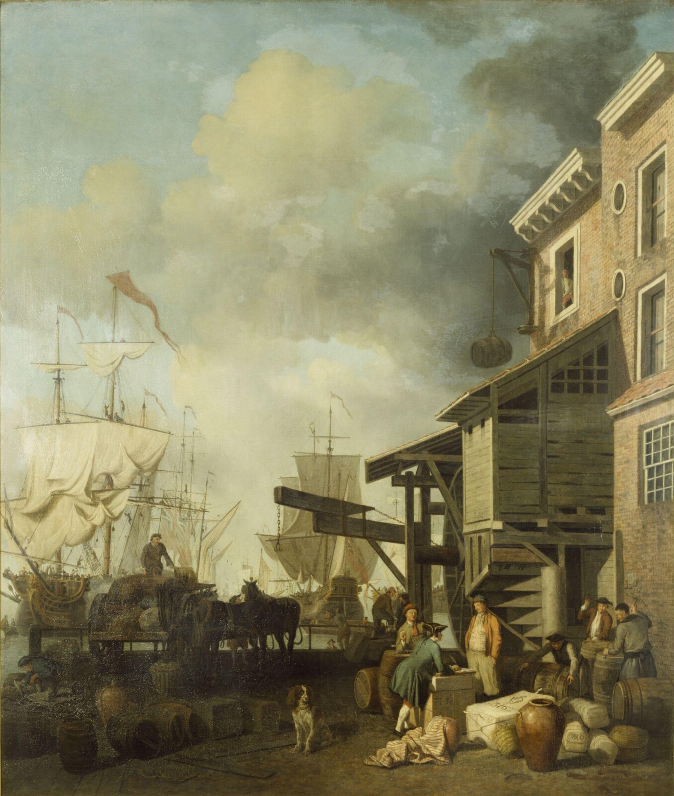 A Thames Wharf, Samuel Scott, ca. 1757