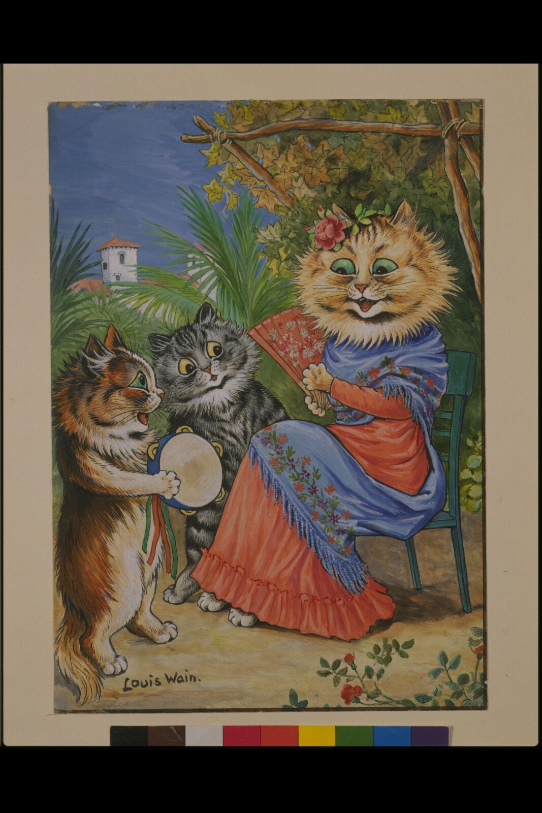 In Sunny Spain, Louis William Wain, ca.1910-1920