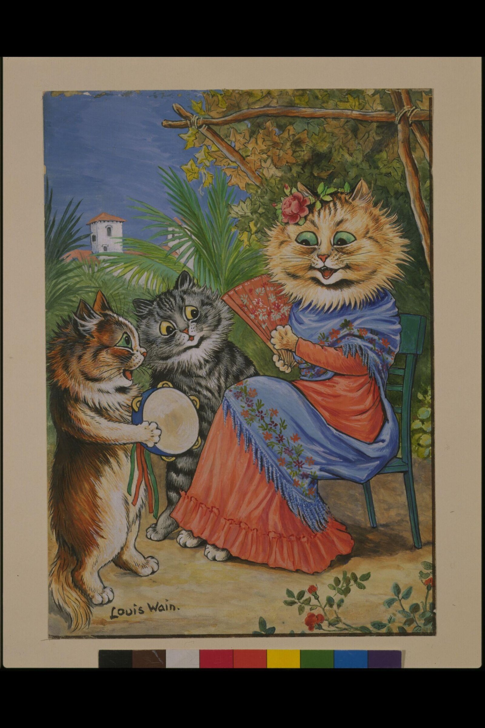 In Sunny Spain, Louis William Wain, ca.1910-1920