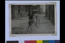 Messenger boy with bicycle, Texas thumbnail 1