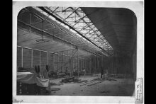 Interior view of the South Kensington Museum (the 'Brompton Boilers') under construction thumbnail 1