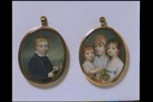 Portrait of the wife of a purser in the East India Company's service, with two of her children thumbnail 1