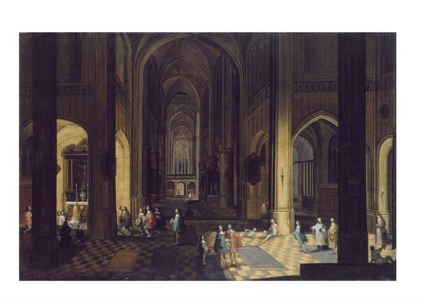 Interior of a Cathedral: Night Scene (ca. 1660) by Jacob Neefs