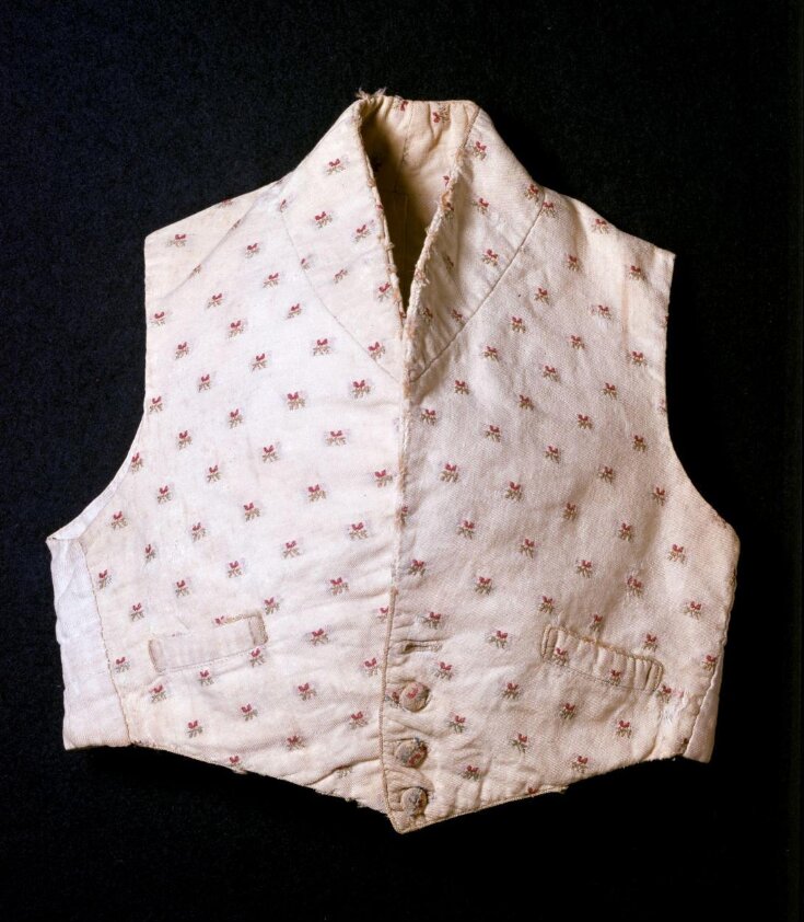 Waistcoat worn by'General' Tom Thumb with miniature visiting card top image