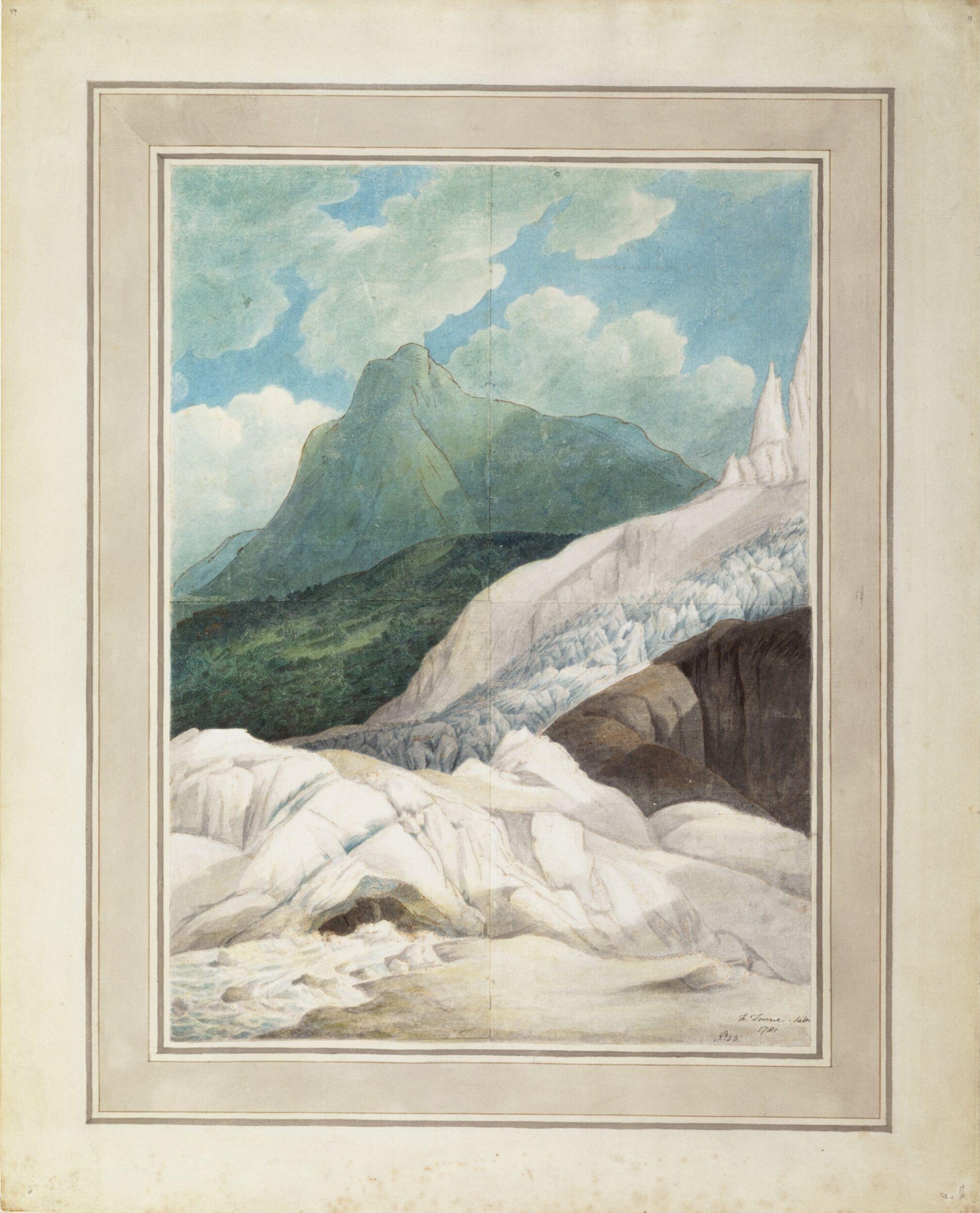 The Source of the Arveiron, with Mont Blanc in the Background, Francis Towne, 1781
