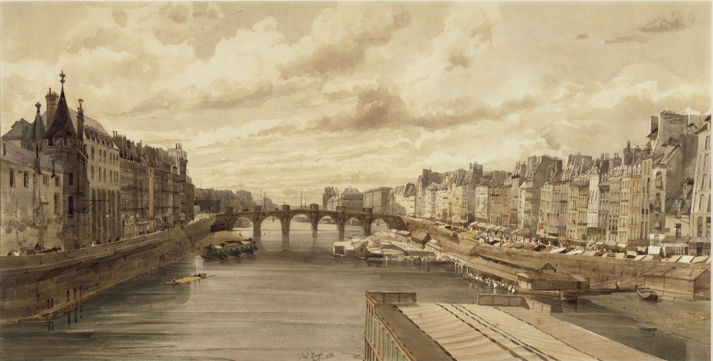 The Pont Neuf, Paris, Thomas Shotter Boys, 1833