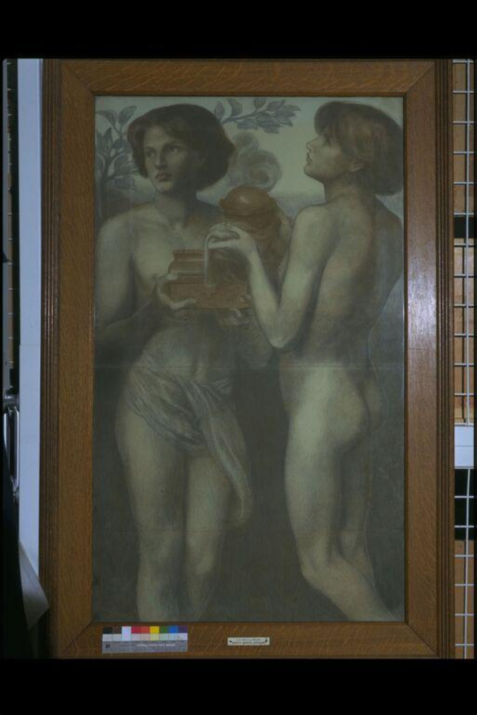 Two attendant youths, Dante Gabriel Rossetti, 1877