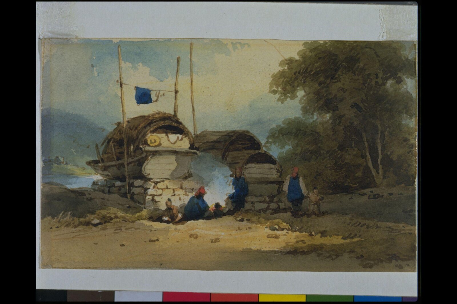 A Riverside Encampment, China, George Chinnery, between 1825 and 1852