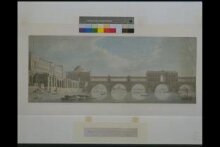 Perspective view of a Bridge of Magnificence over the Thames at Somerset House thumbnail 1