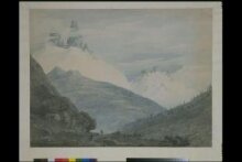 Alpine Scenery : Packhorses coming up a Pass thumbnail 1