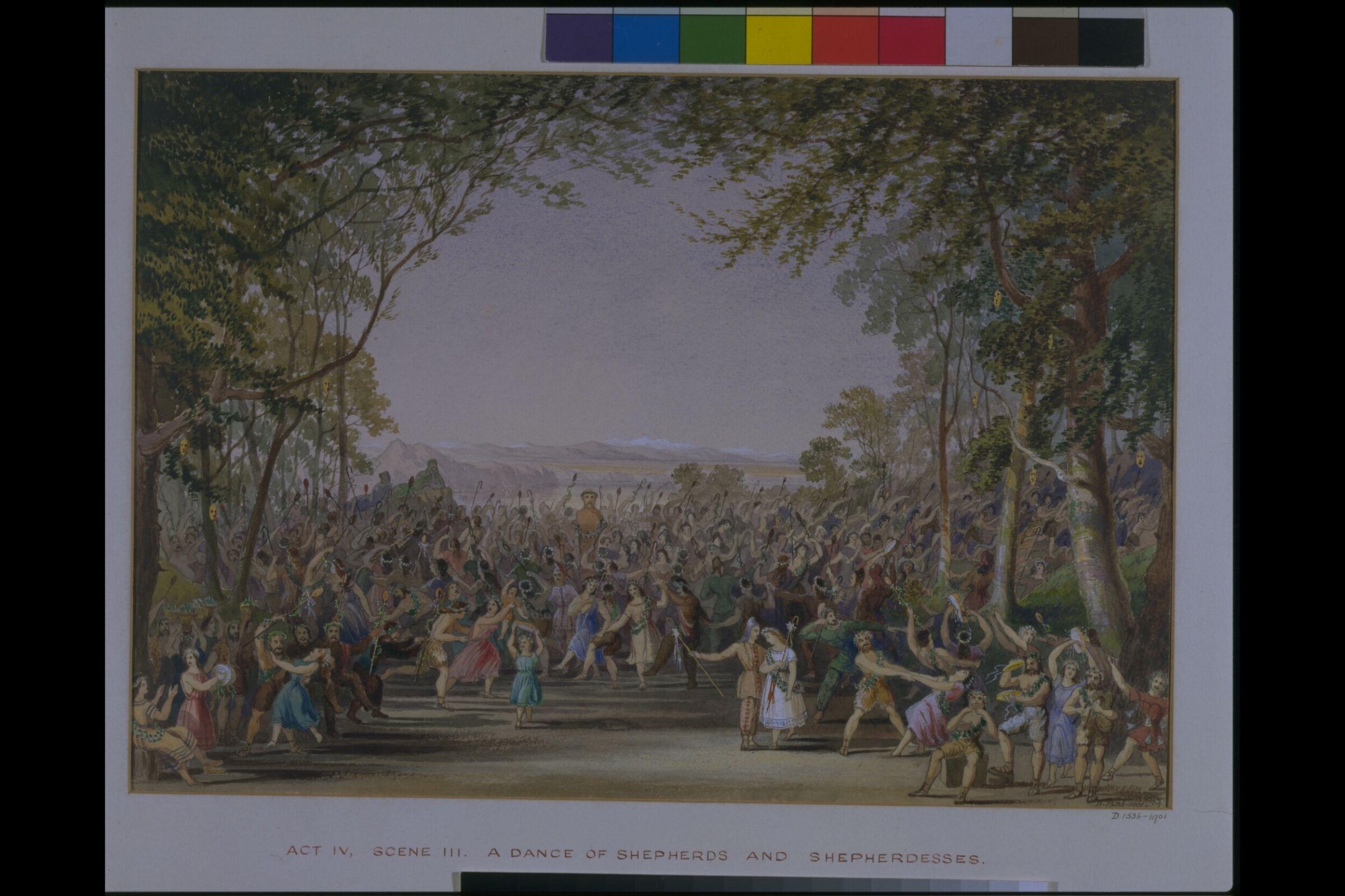 drawing of scenery and props in A Winter's Tale, William Telbin, 1851-1859
