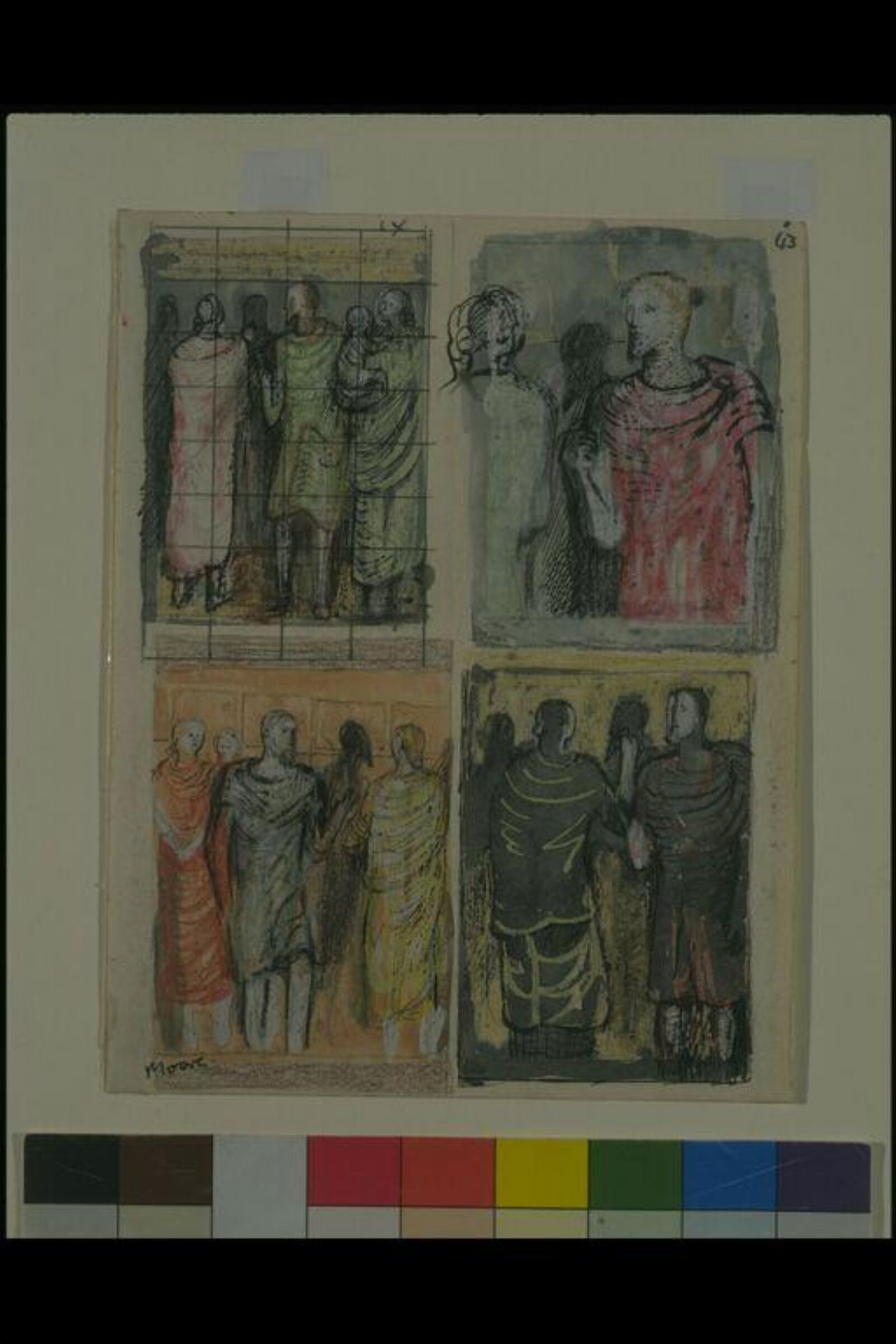 Four Studies for Shadow on the Wall, Henry Spencer Moore, 1944