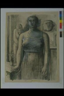 Standing female figure, in the artist's studio thumbnail 1