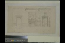 Sketch design for interior decoration of Leighton Hall, to be executed by J.G. Crace thumbnail 1