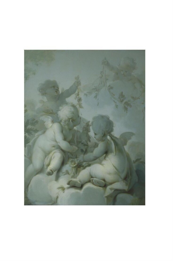Four Cupids Holding Festoons of Flowers and Foliage top image