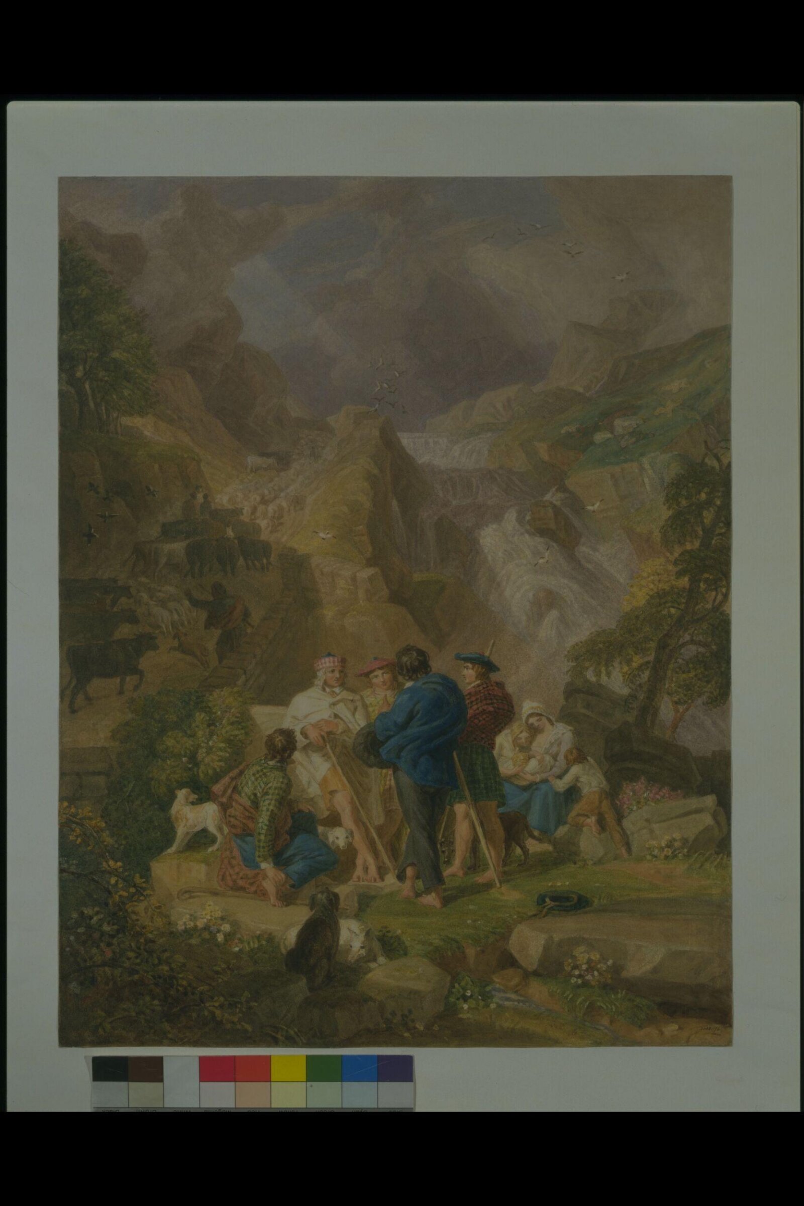 Highland drovers, near Inverary, Cristall, ca. 1790-1840