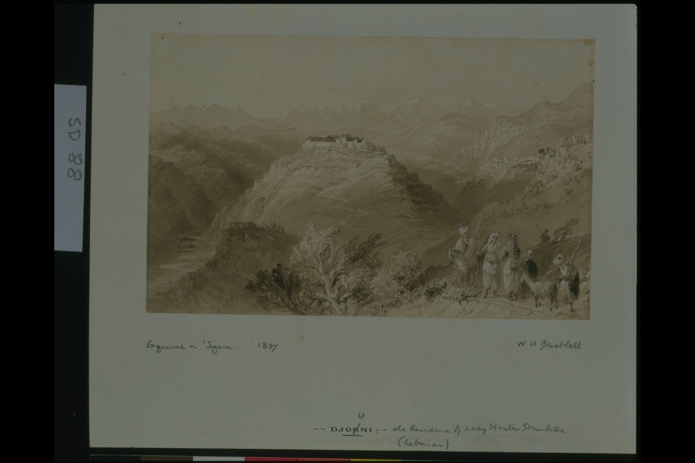 Djouni. The Residence of Lady Hester Stanhope, William Henry Bartlett, ca. 1835