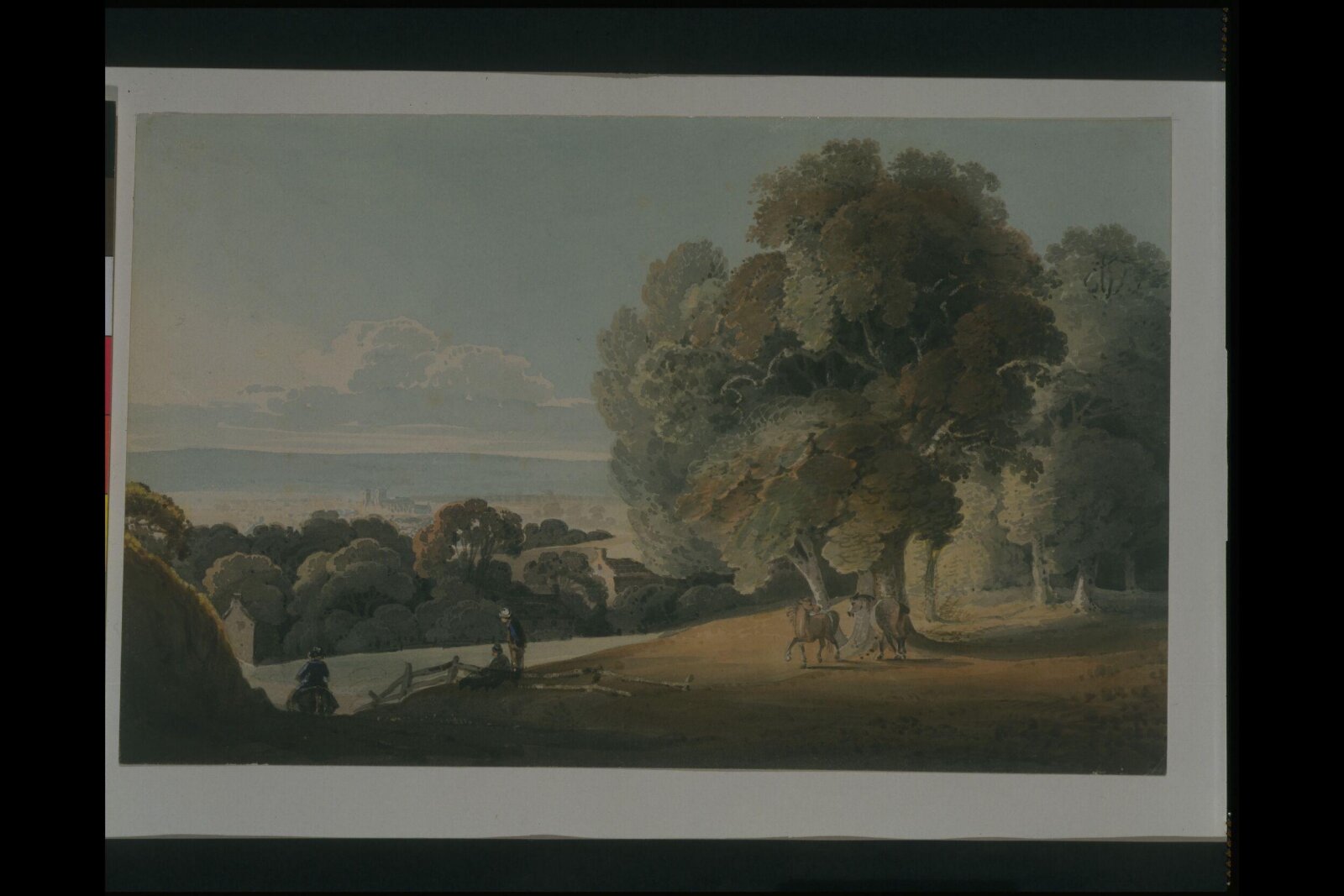 Exeter seen from Alphinton Fields, 1796, William Fleetwood Varley, 1796