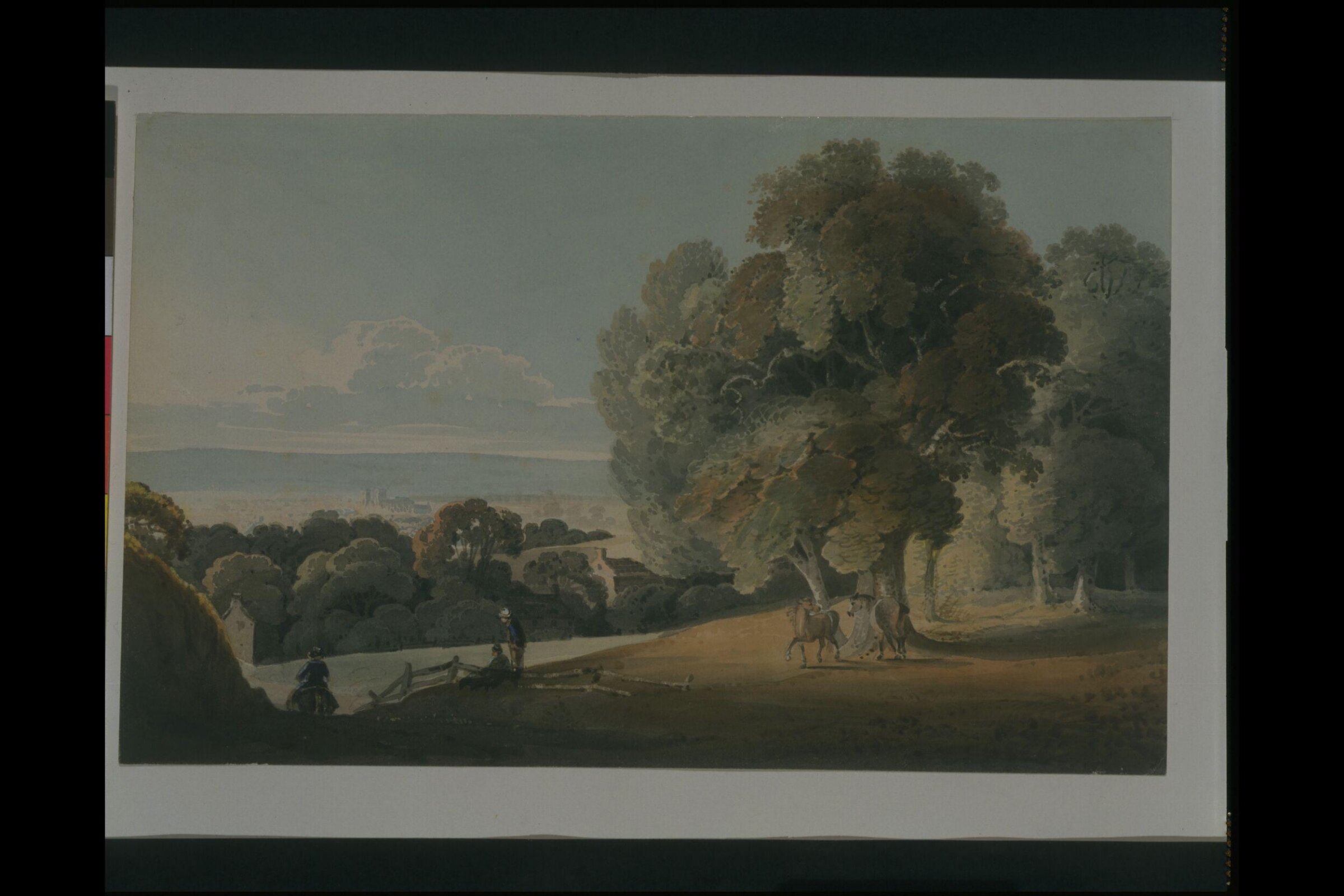 Exeter seen from Alphinton Fields, 1796, William Fleetwood Varley, 1796