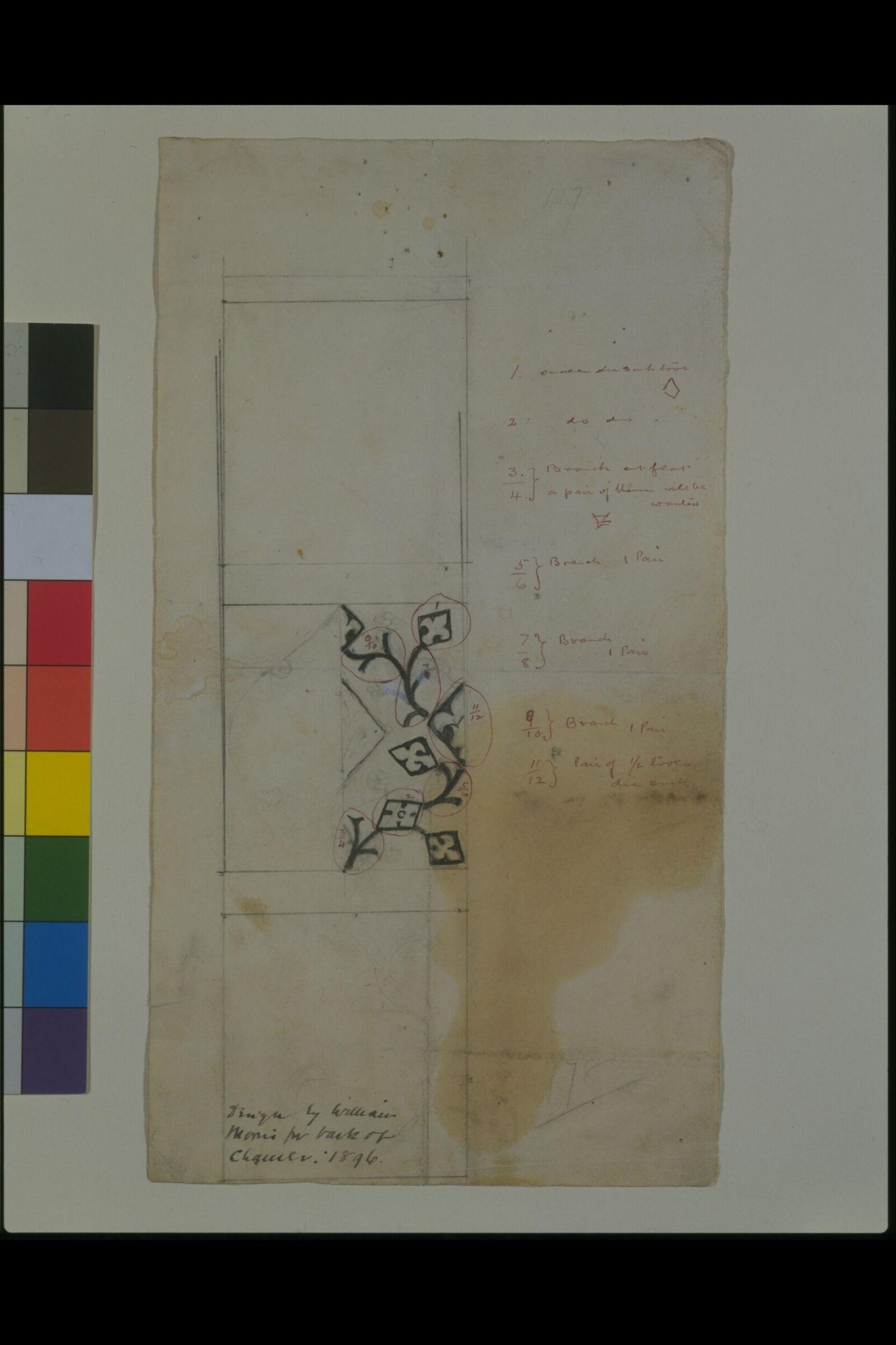 Drawing, William Morris, c.1880s