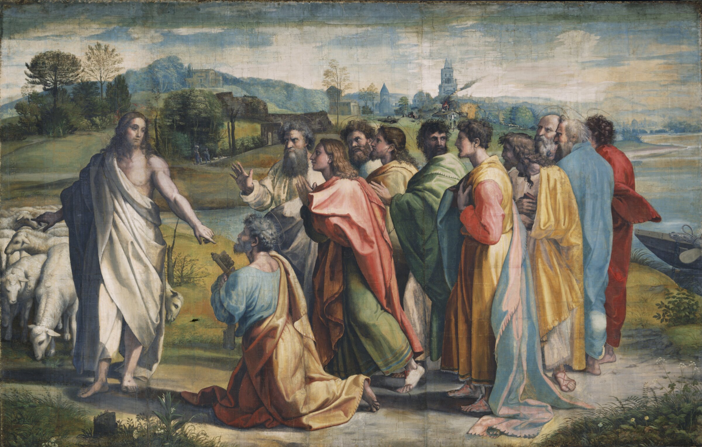 Christ's Charge to Peter (Matthew 16: 18-19, John 21: 15-17), Raphael, about 1515-1516