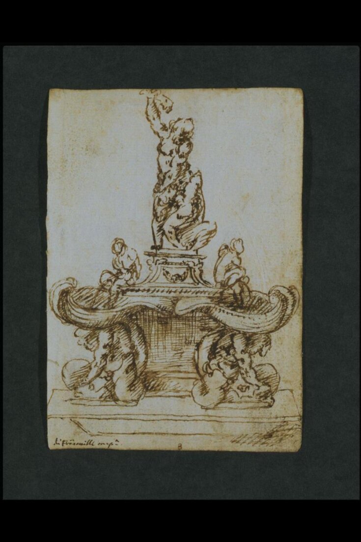 Record drawings of Giambologna's terracotta modelli for the fountain of the Apennine and for the fountain of Neptune, with a detail of the base of the fountain of Sampson. top image