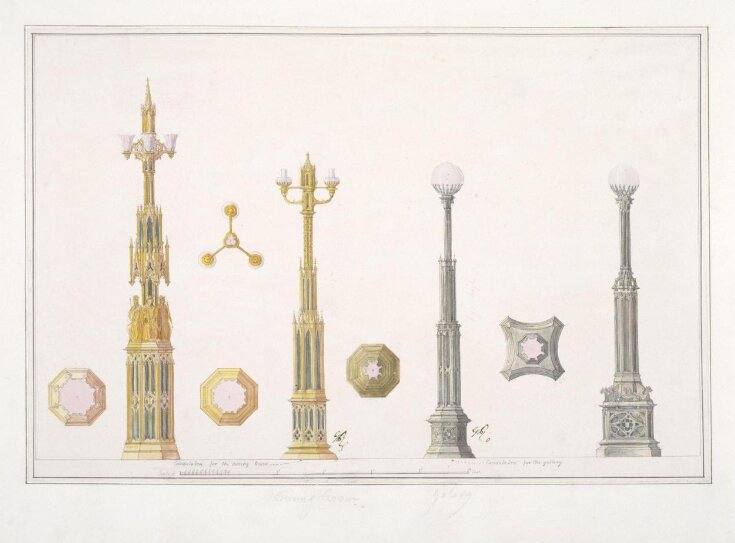 Design for furniture and fitting in the gothic revival style, made for dining-room and gallery in the private apartments for George IV. top image