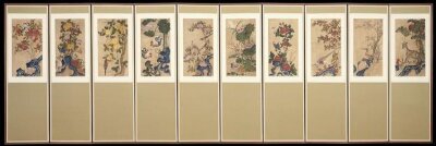 Flower and Bird Screen (Hwajodo Byeongpung), 화조도 병풍 