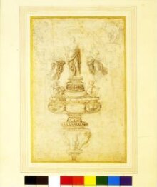  Design for a monument in the form of a covered bowl, with a personification of Justice on the cover and other figures thumbnail 1