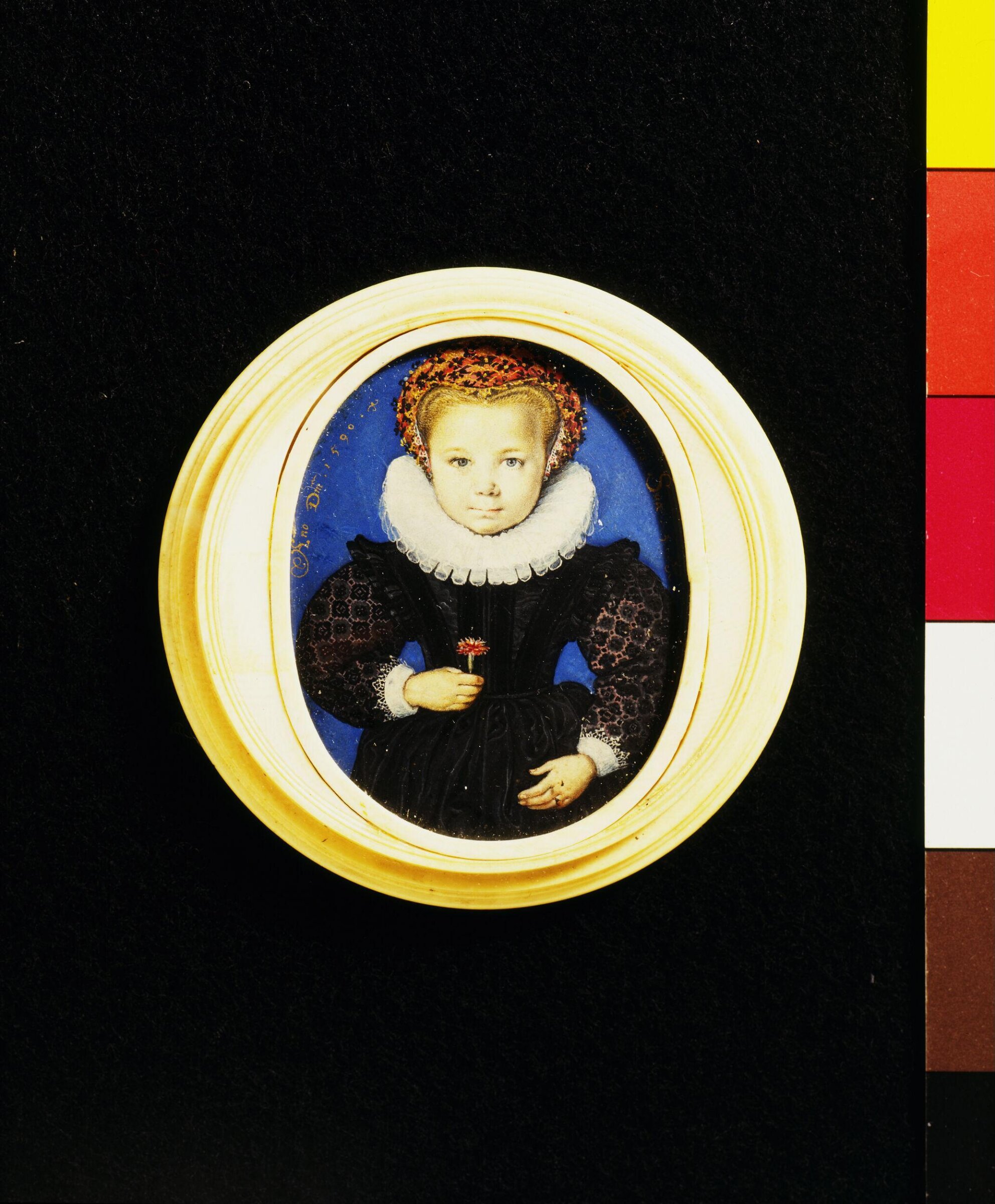 Portrait Miniature of An Unknown Girl aged five, Isaac Oliver, 1590