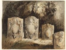 Tombstones, Holy Trinity Churchyard, Hinton-in-the-Hedges thumbnail 1