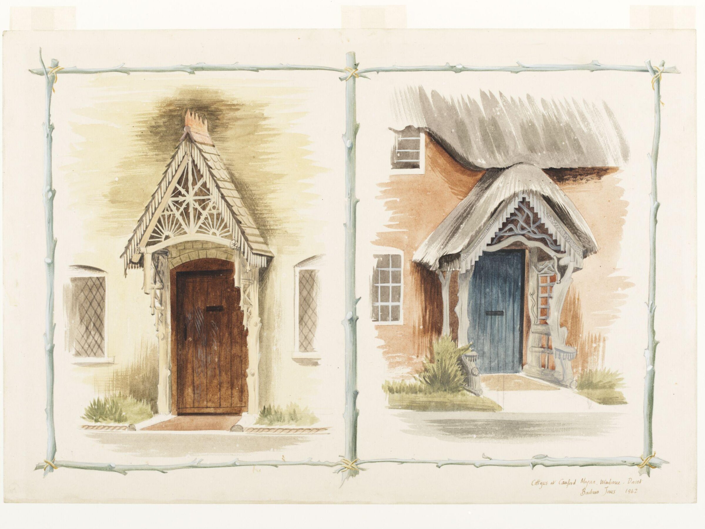 Cottages at Canford Magna, Wimbourne, Barbara Jones, 1942