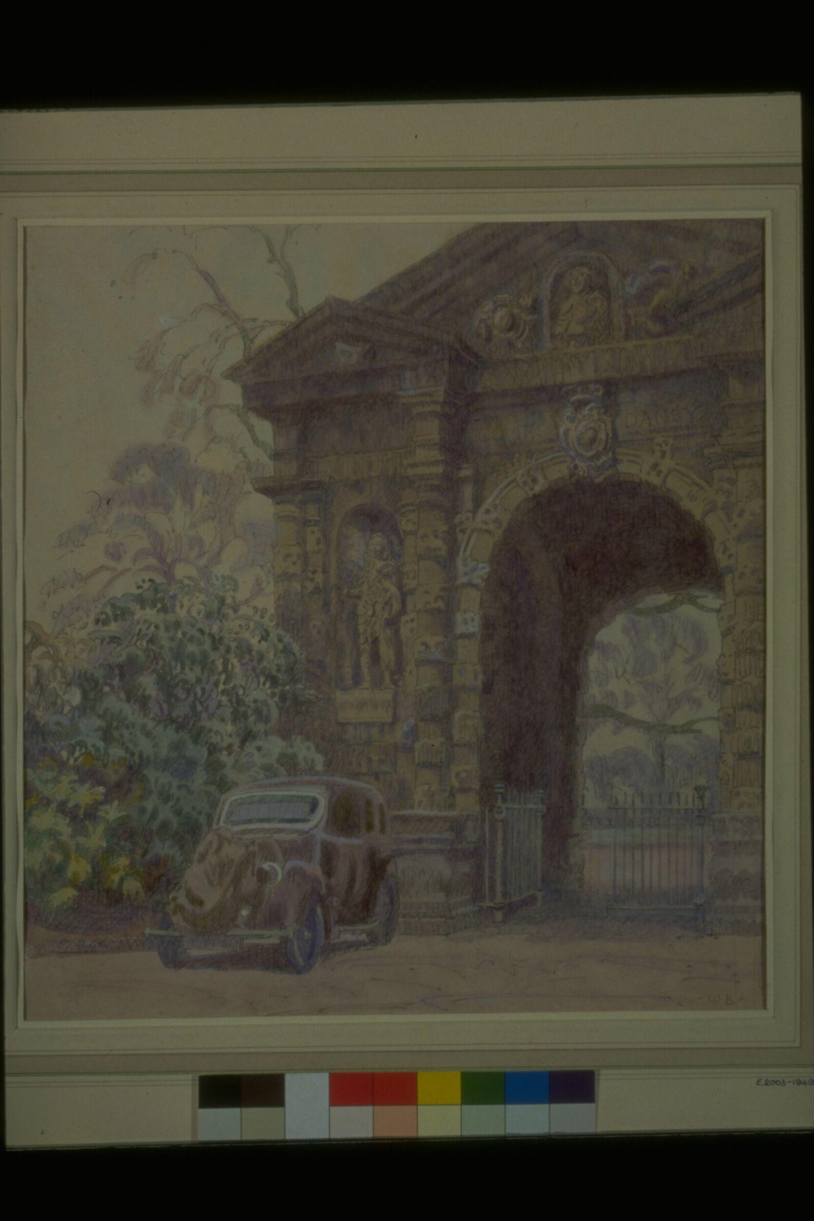 Entrance to the Botanical Garden, Oxford, Oxfordshire, Walter Bayes, ca. 1940