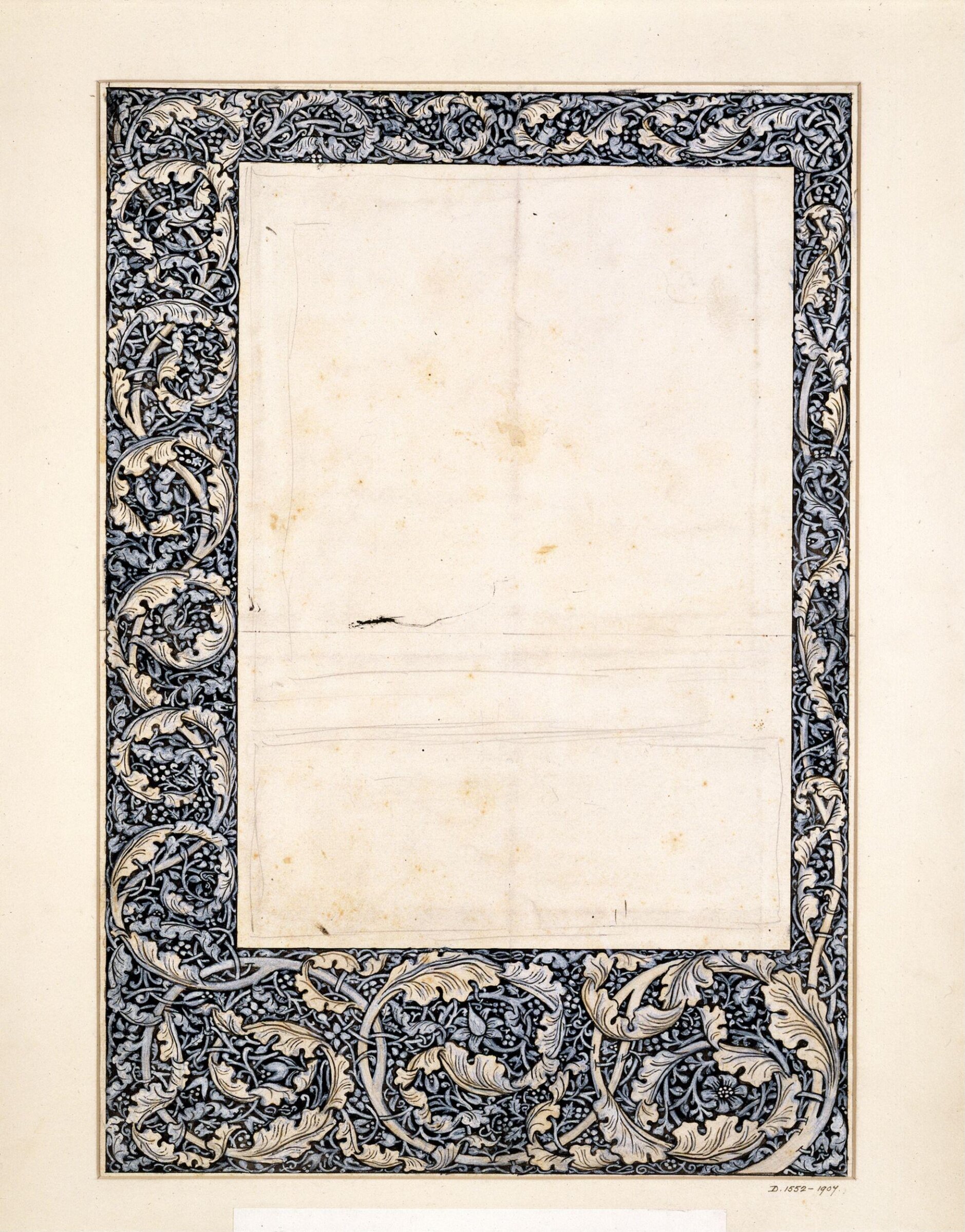 Design for the border of page 470 of the Works of Geoffrey Chaucer by the Kelmscott Press, William Morris, 1896