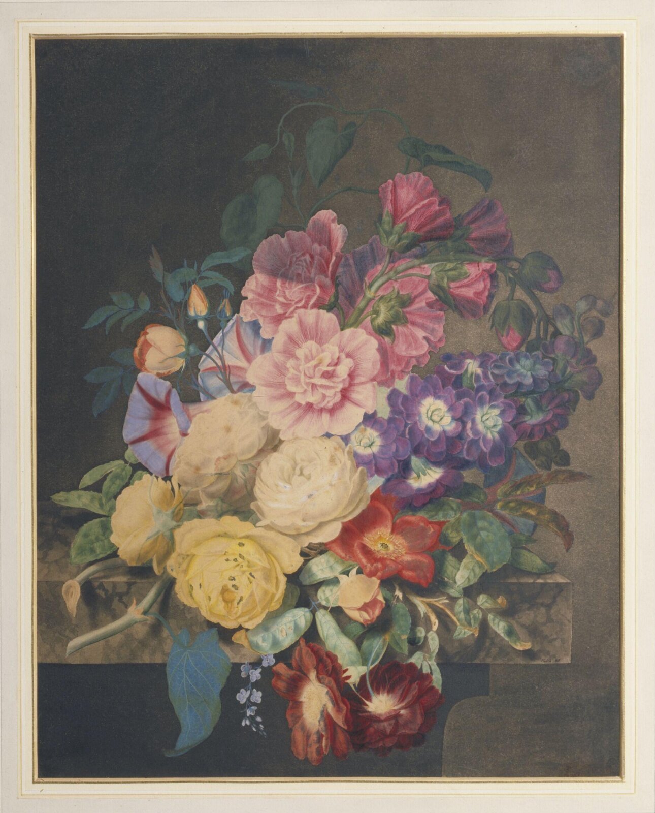 Hollyhocks, Roses, Etc, Hewlett, ca. 1795-1836