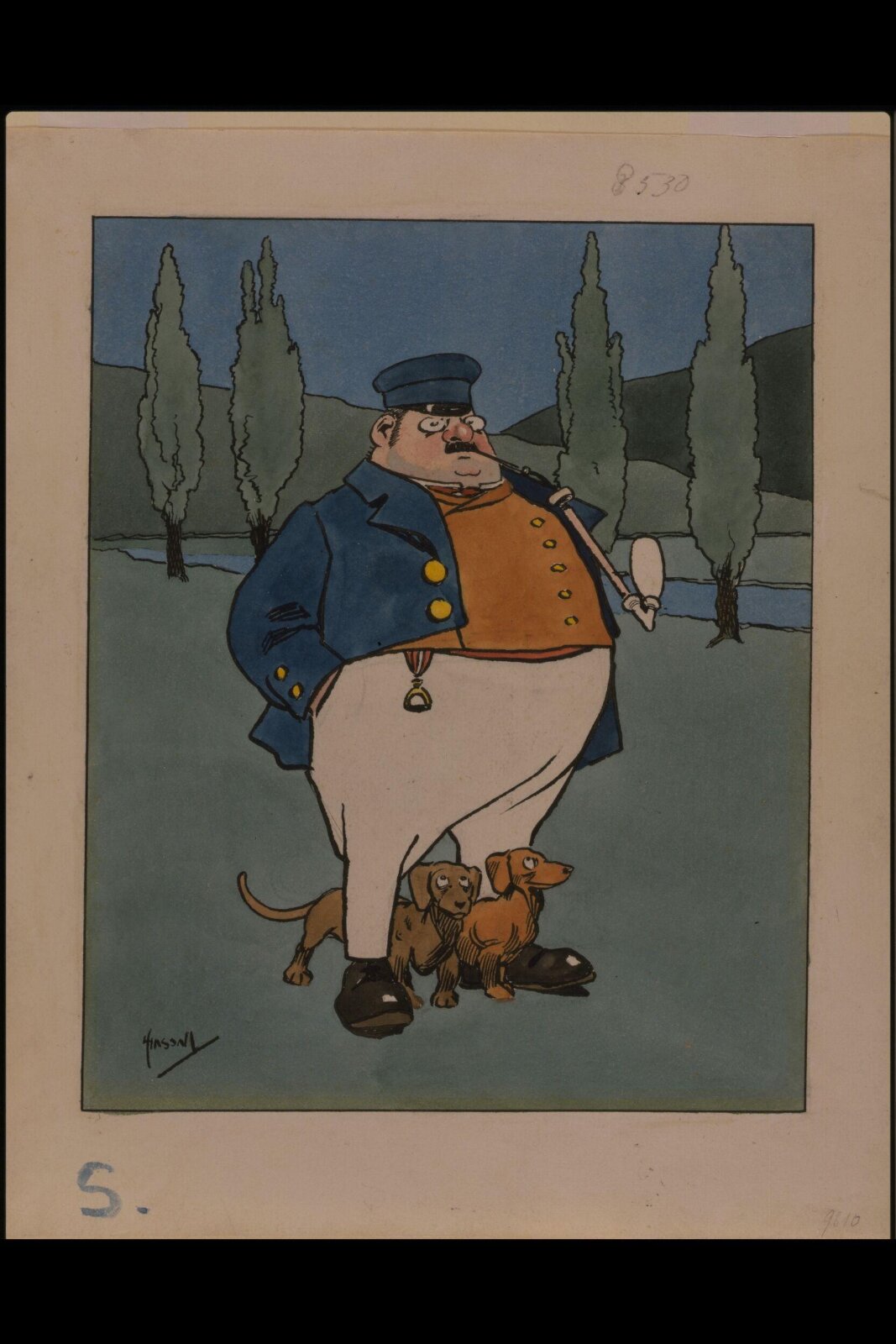 Watercolour drawing, John Hassall, c. 1910s