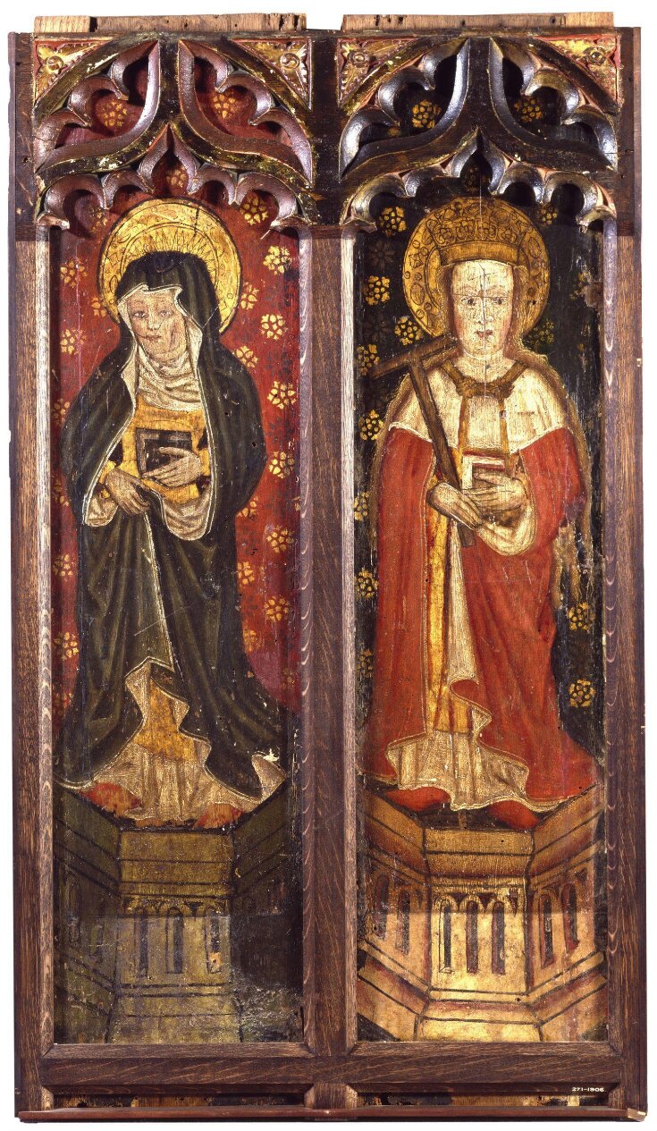 Nun (panel 1) and Saint Helen (panel 2) (part of a screen from Tatterford Church, Norkfolk) top image