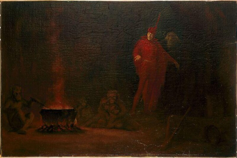 Henry Irving as Mephistopheles and George Alexander as Faust in <i>Faust</i> by W. G. Wills, adapted from Goethe