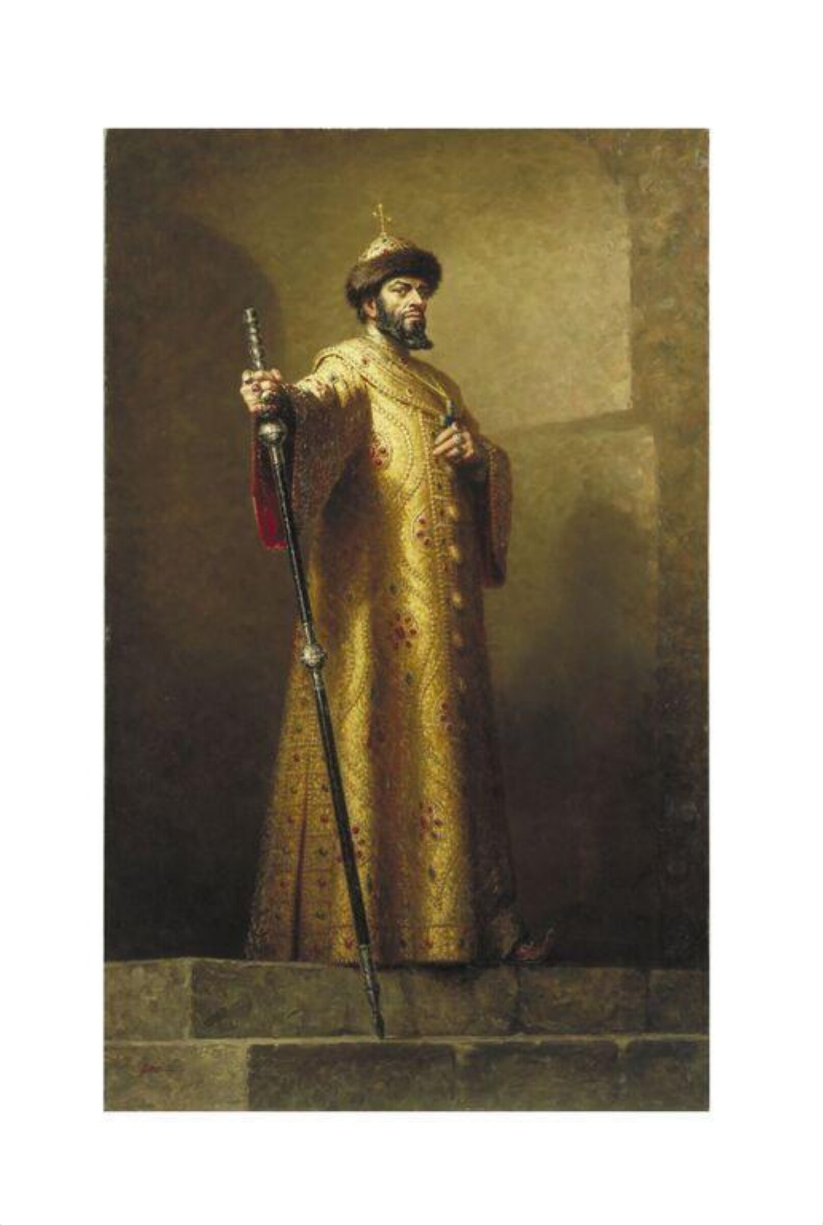 Boris Christoff as Boris Godunov in <i>Boris Godunov</i> by Modest Mussorgsky. Painting by Leonard Boden (1911-1999), Leonard Boden, 1961