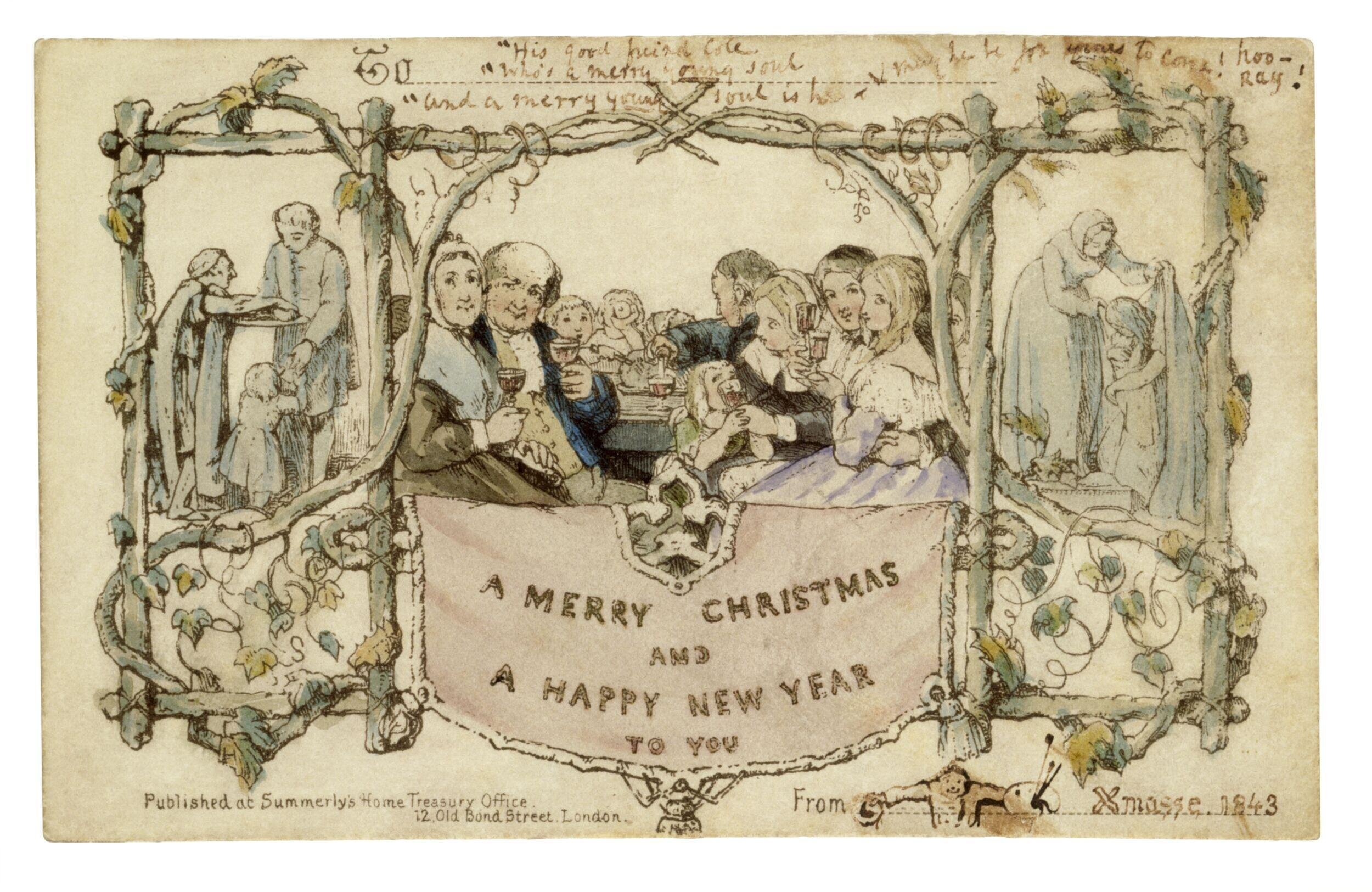 Christmas card : to Henry Cole / sent by John Callcott Horsley, "Xmasse 1843"