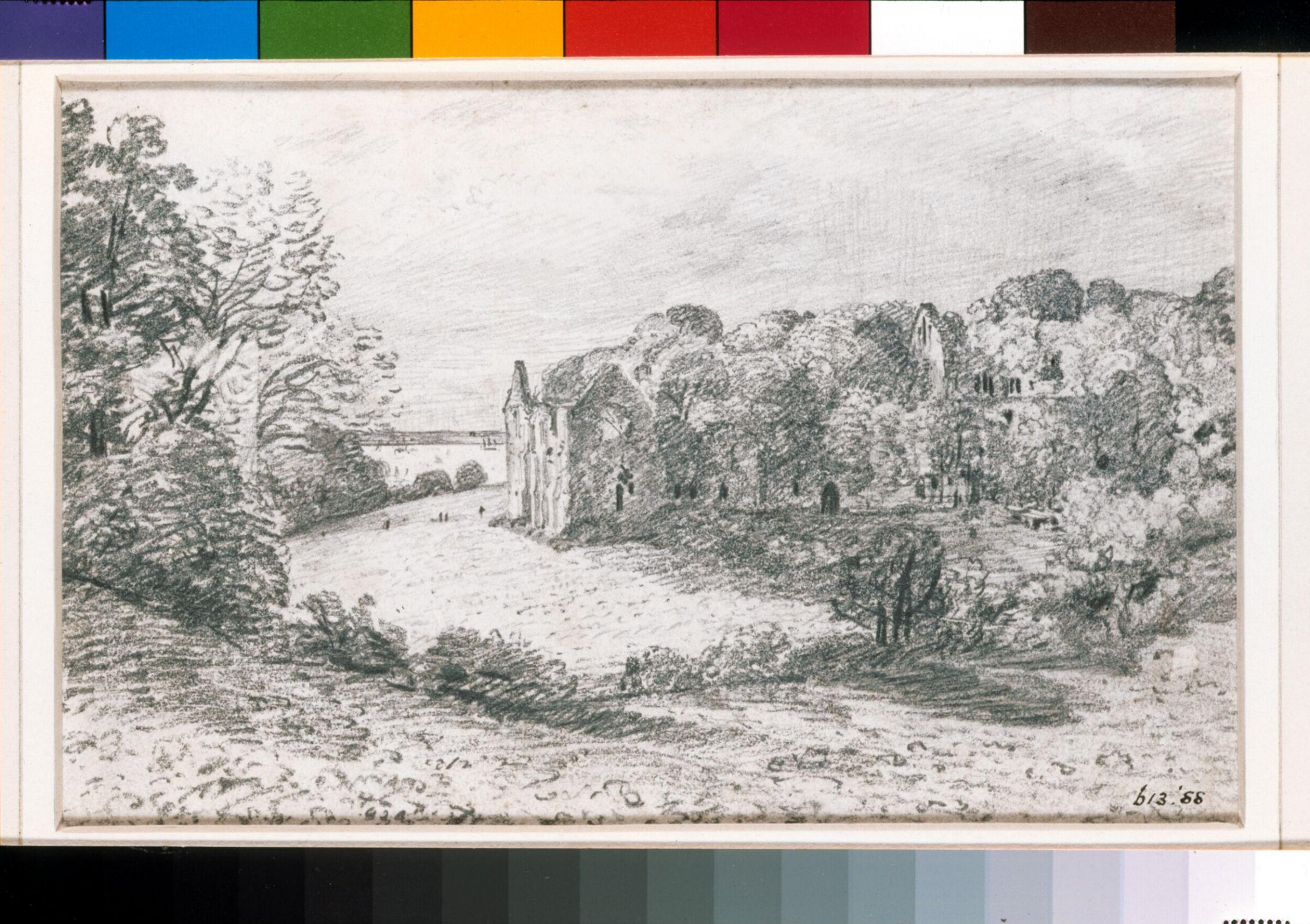 Netley Abbey, with Southampton Water in the background, Constable, 1816, October