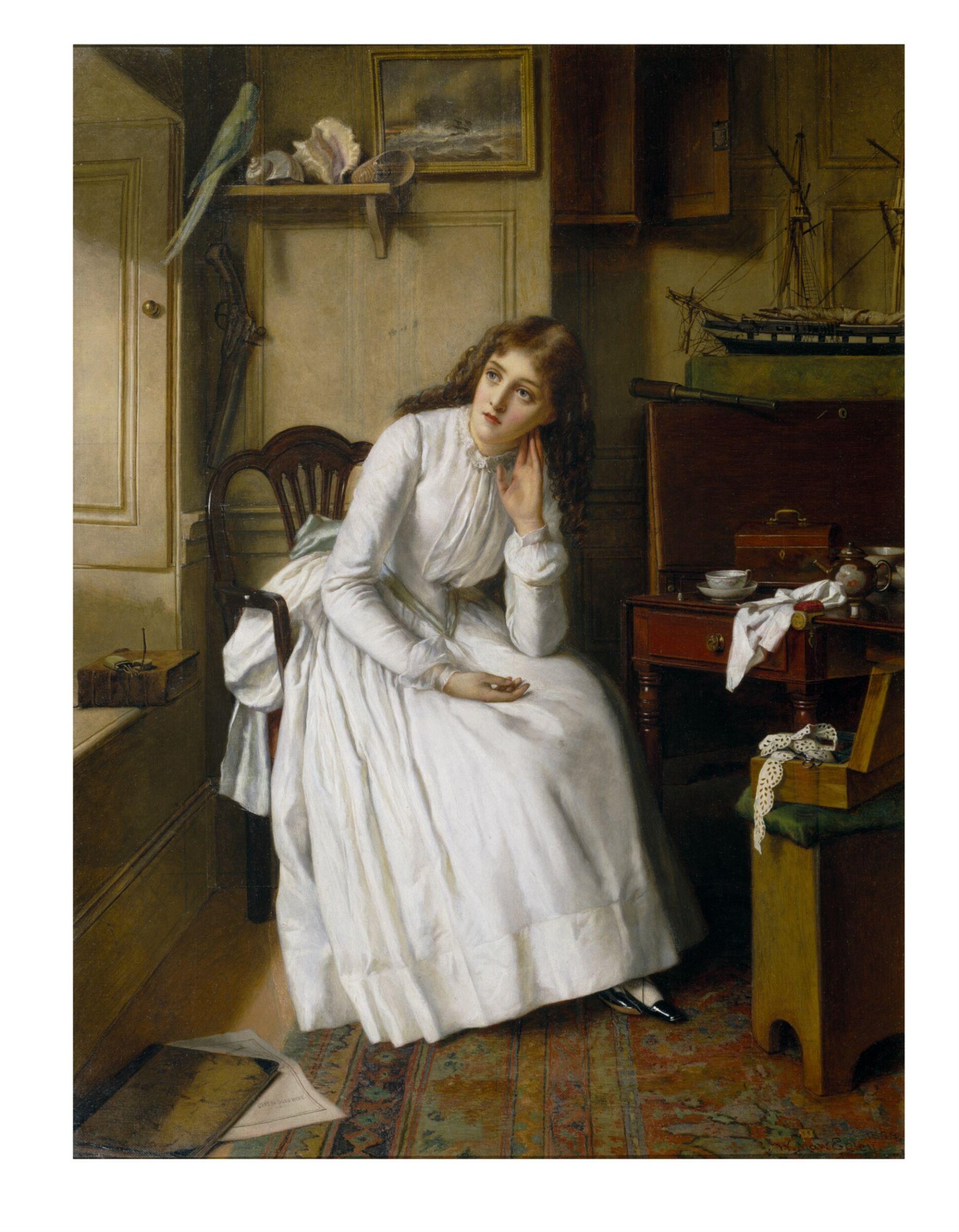 Florence Dombey in Captain Cuttle's Parlour, William Maw Egley, 1888