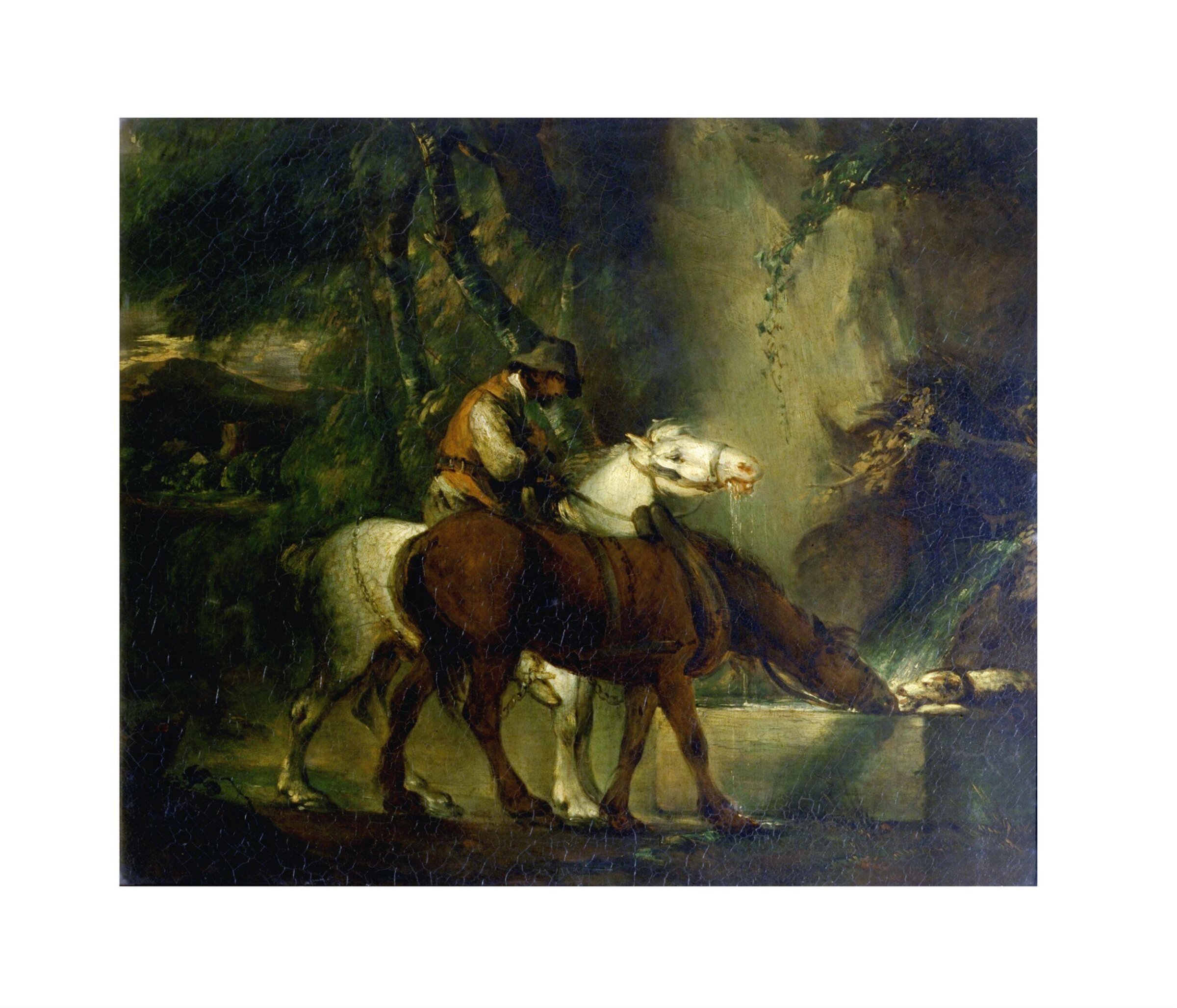 Cart Horses at a Drinking Trough, after Thomas Gainsborough, 18th century