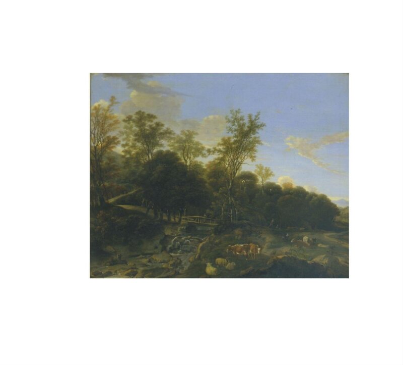 Landscape with Rustic Bridge and Cattle