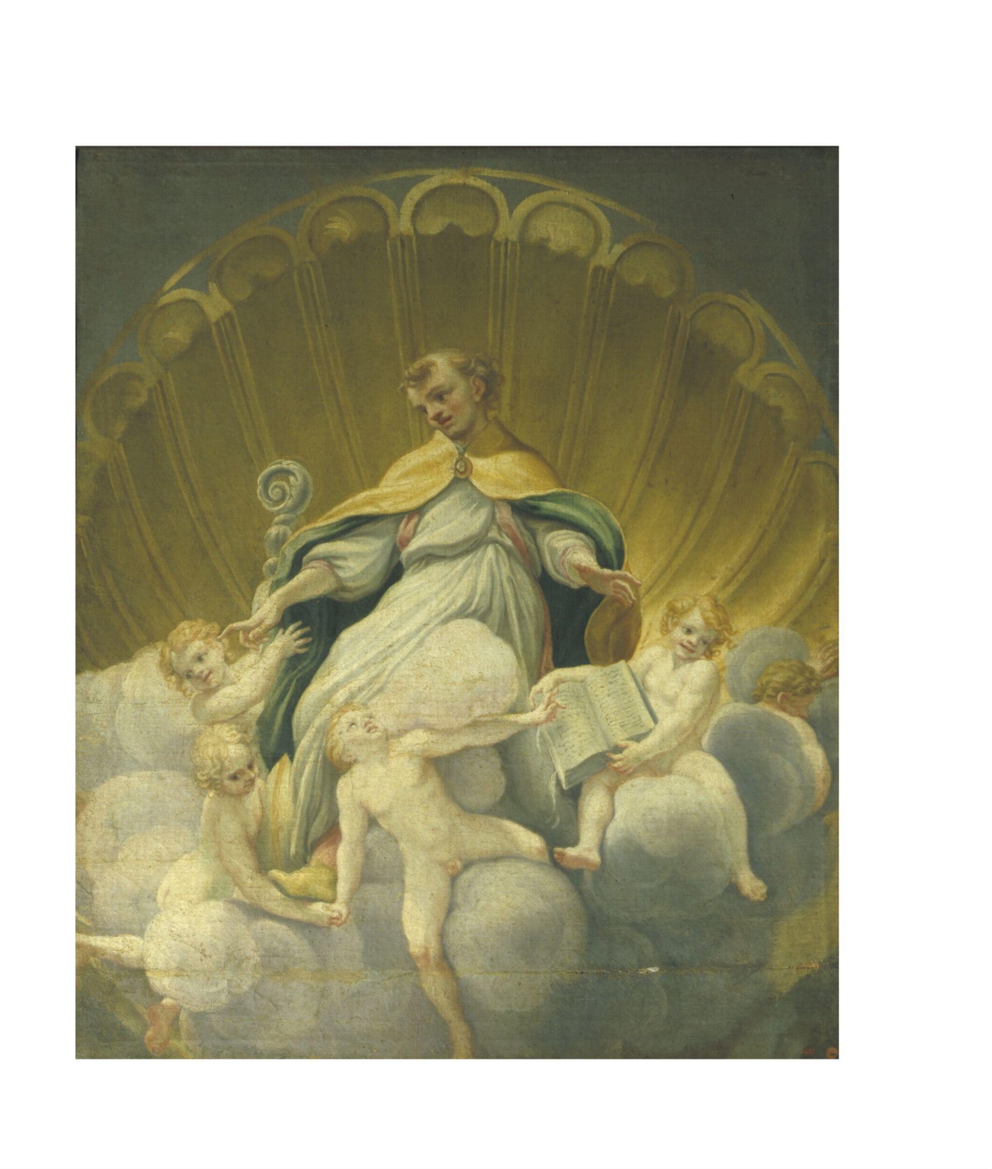 St Hilary of Poitiers surrounded by angels, after Correggio's fresco in the cupola of Parma Cathedral, Correggio, 19th century