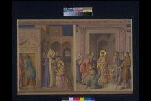 Copy after St Lawrence receiving the treasure of the Church and St Lawrence distributing Alms, Fra Angelico in the Niccoline Chapel (Vatican, Rome) thumbnail 1