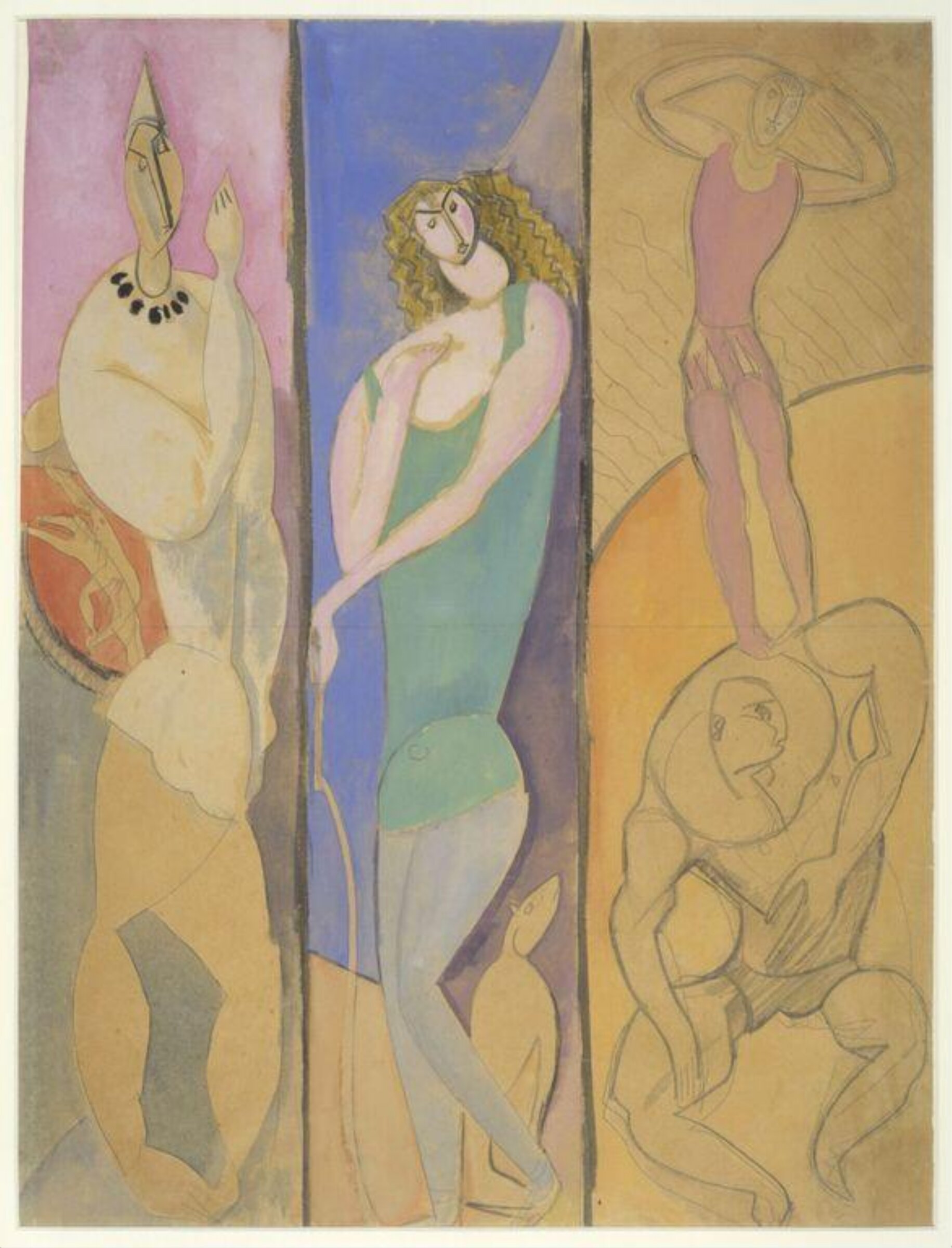 Design for a screen, Percy Wyndham Lewis, 1913