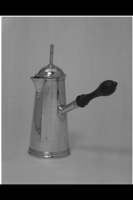 Miniature chocolate pot and molinet (ca. 1740) by Pieter le Sage